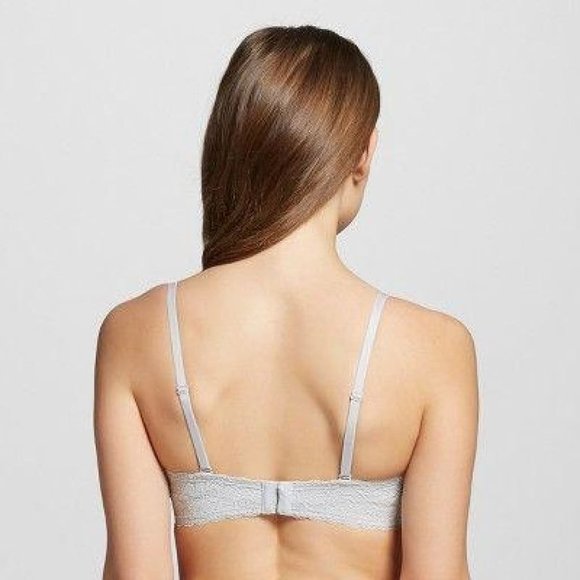 Xhilaration Lace Lightly Lined Convertible Strapless UW Bra 32A Silver Foil NWT - Picture 12 of 13